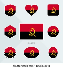 Angola flag. National flag of Angola. Angola vector flag button.