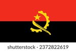 Angola Flag. National Angola flag. Flag of Angola. The flag of Angola Vector graphics
