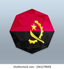 Angola Flag with Octagone design vector 