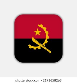 Angola flag, official colors. Vector illustration.