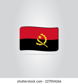 Angola flag on the background. Made in vector