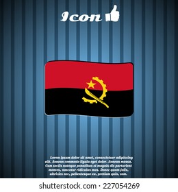 Angola flag on the background. Made in vector