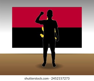 Angola flag paper texture, single-piece element, vector design, Angola flag taped on wall, decoration or celebration idea