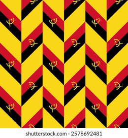 angola flag pattern design. chevron background. vector illustration
