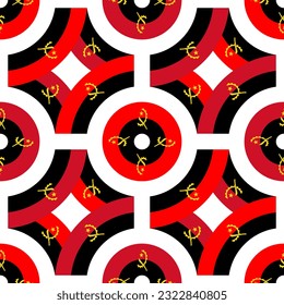 angola flag pattern. tracery design. african background. vector illustration