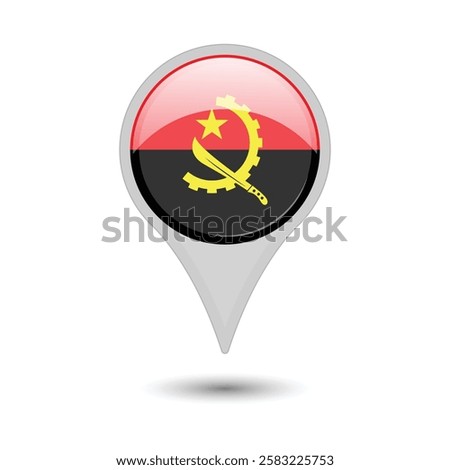 angola flag pin vector design 