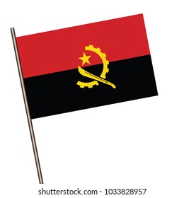 Angola Flag Pin Vector Icon - Illustration