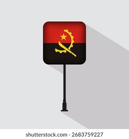 Ilustración vectorial de poste de bandera de Angola