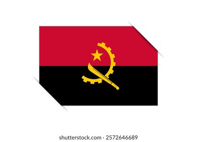 Angola flag - rectangle colorful flag representing a country cultural identity and heritage. The essence of national pride and unity. Attached by the corners in a paper album