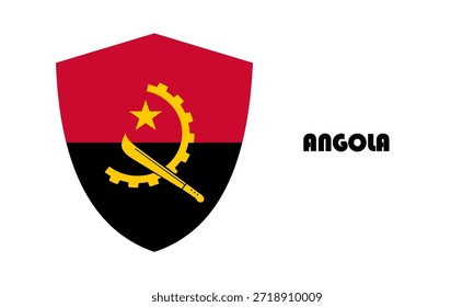 Angola flag in shield shape (badge)
