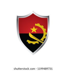 angola flag Shield sign vector