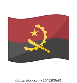 Angola Flag Sign Emoji Icon Illustration. National Vector Symbol Emoticon Design Clip Art Sign Comic Style.