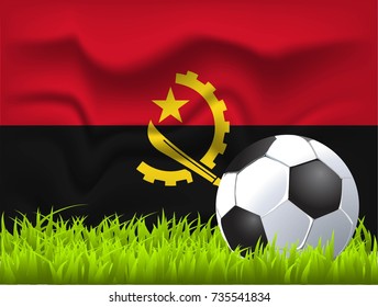 Angola flag and soccer ball