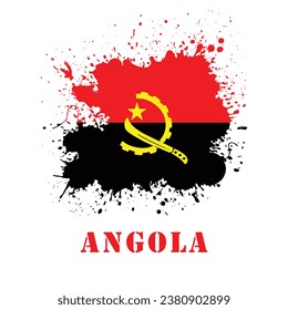 Angola flag splash design, vector eps 10 