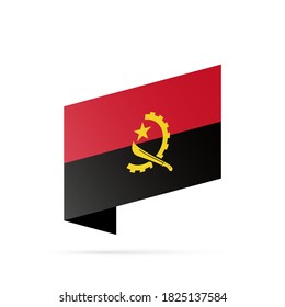 Angola Flaggenstaatsymbol einzeln auf nationalem Hintergrund. Grußkarte Nationaler Unabhängigkeitstag der Republik Angola. Illustrationsbanner mit realistischer Staatsflagge.