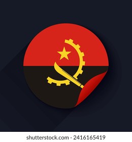 Angola Flag Sticker Vector Illustration