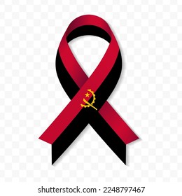 Angola flag stripe ribbon vector illustration on a transparent background vector image (PNG).