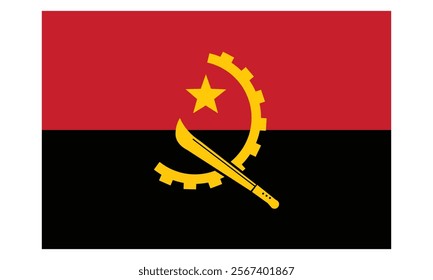 Angola flag transparent png. Symbol Angola ,template for banner,card,advertising ,promote, vector illustration