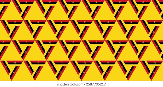 angola flag triangle pattern. vector illustration