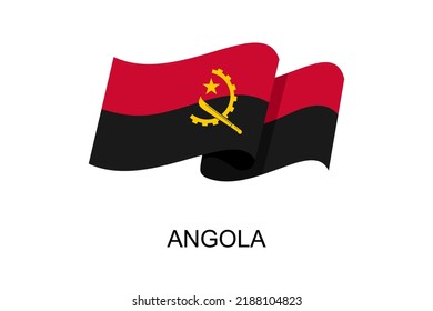 Angola flag vector. Angolan flag on a white background. vector illustration eps10