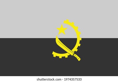 Angola flag vector black and white design