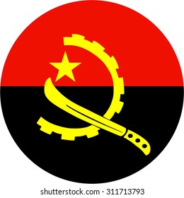 Angola flag vector and Angola coat of arms vector illustration.