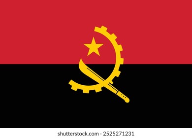 Ilustración vectorial de la bandera de Angola aislada editable eps 10 para el día nacional, Día de la Paz 4 de abril, Día de los Héroes Nacionales 17 de septiembre, Día de la Independencia 11 de noviembre, educativo, en línea, Sitios web, redes sociales