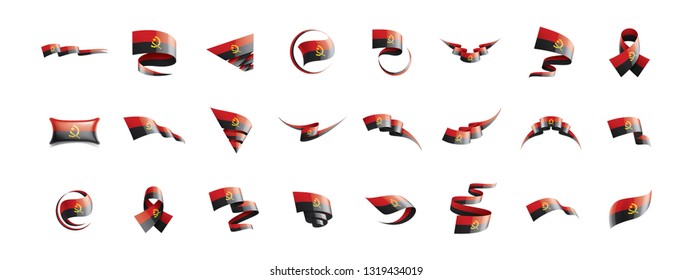 Angola flag, vector illustration on a white background