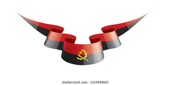 Angola flag, vector illustration on a white background