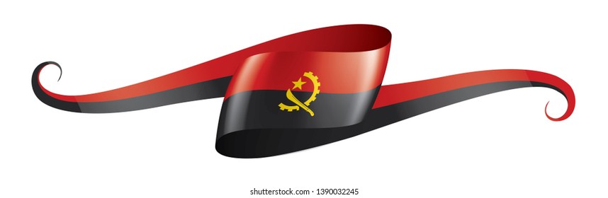 Angola flag, vector illustration on a white background