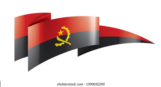 Angola flag, vector illustration on a white background