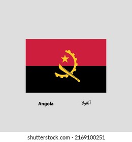 Angola Flag Vektor mit Namen