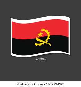 Angola flag Vector waving with flags.