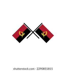 Angola flags icon set, Angola independence day icon set vector sign symbol