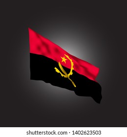 Angola fluttering flag. Vector illustration. Luanda