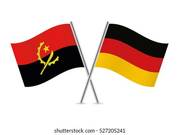 Angola and Germany flags. Vector illustration.