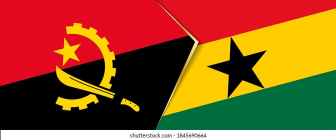Banderas de Angola y Ghana, dos símbolos vectoriales de relación o enfrentamiento.
