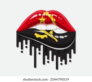 Angola glossy lips pride flag