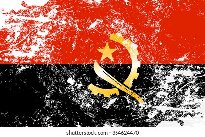 Angola Grunge Texture Flag. Grunge effect can be cleaned easily.