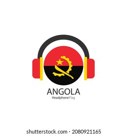Angola headphone flag vector on white background. 