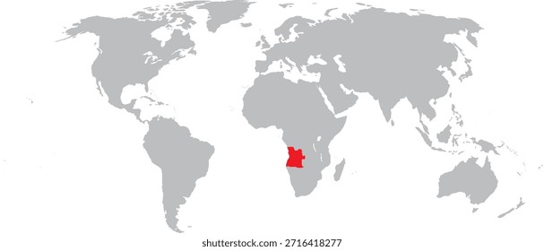 Angola destacada en el diseño del Vector del mapa mundial