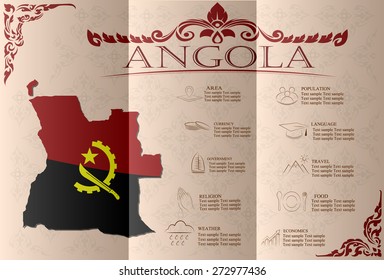 Angola infographics, statistical data, sights. Vector illustration