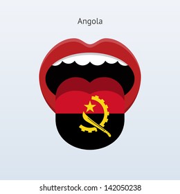 Angola language. Abstract human mouth. Vector illustration.