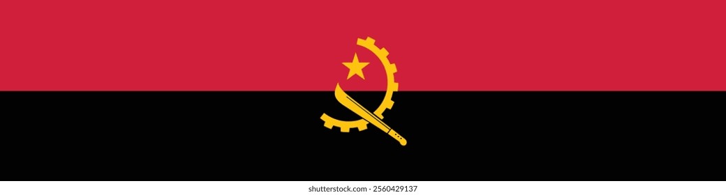 Angola long banner flag digital vector illustration