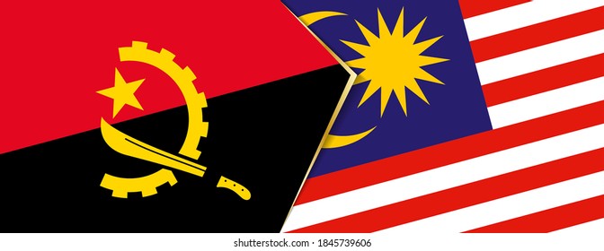 Banderas de Angola y Malasia, dos símbolos vectoriales de relación o enfrentamiento.
