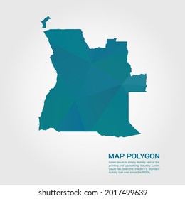 Angola Map Abstract geometric rumpled triangular low poly style gradient graphic on white background