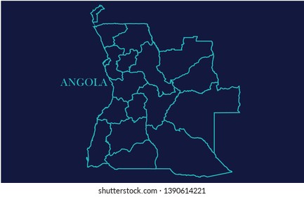 Angola Map Background Vector eps10