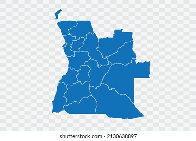 Angola Map blue Color on Backgound png