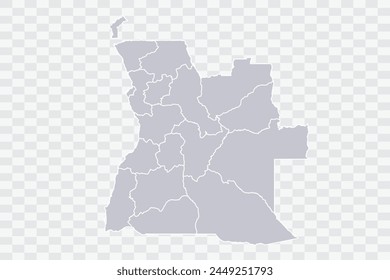 Angola Map Cloud Color on White Background quality files Png