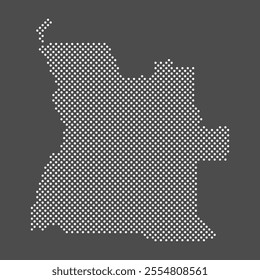 Angola map dot on gray background.  Dotted map Republic of Angola . Vector eps10.